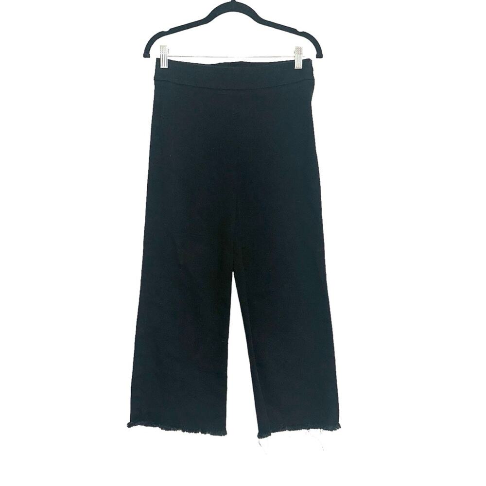 Akris Punto Straight Leg Cropped Raw Hem Black Mid Rise Jeans US 4